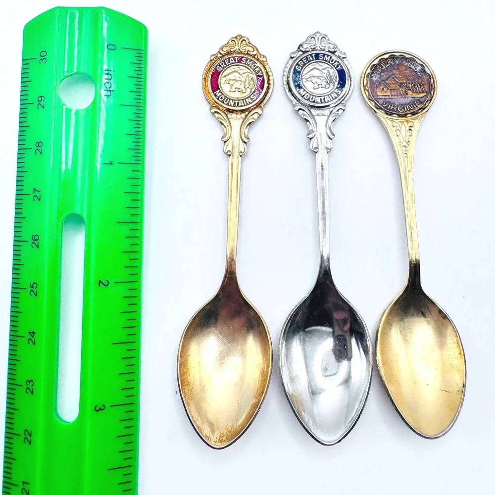 Vintage Great Smoky Mountains Mabry Mill‎ Virginia Souvenir Collector Spoons 3pc